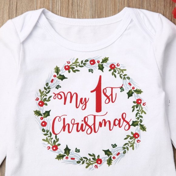 Santa Holidays outfit baby girl set - Picture 5 of 7